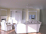 Painted entertainment center and millwork trim