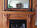 Ornate natural cherry mantle