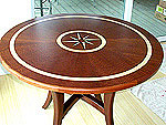Mahogany inlaid compass table