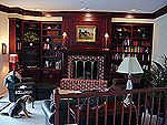 Dark cherry wall unit