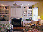 Cottage style painted entertainment center and library units